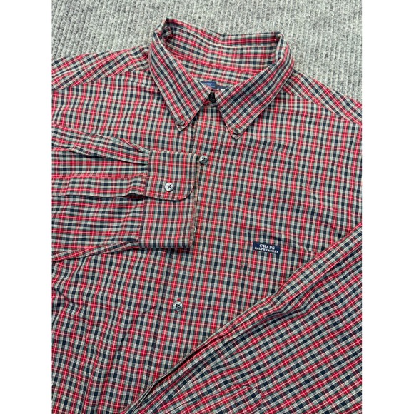Chaps Ralph Lauren Other - Chaps Ralph Lauren Mens XL Long Sleeve Plaid Button Down Shirt Red Navy Blue